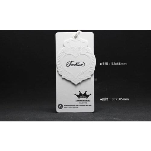 Free Design & 500pcs/lot customized paper hang tag/clothing swing tag/labels/garment/bag printed tags dq005