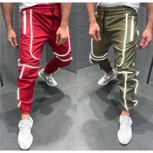 Men Ribbons Color Block Black Pocket Cargo Pants 2019 Harem Joggers Harajuku Sweatpant Hip Hop Trousers