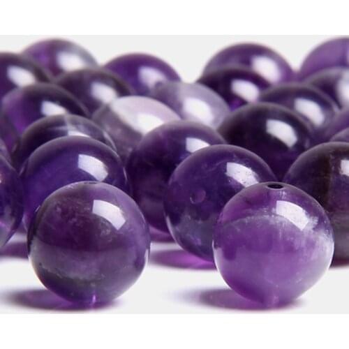 100% Natural dream Amethysts Crystal Stone Beads 6 8 10 12 mm purple Crystal quartz spacer Loose Beads For Jewelry Making bead