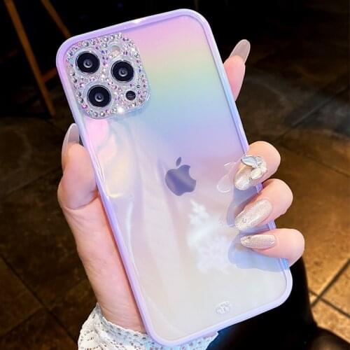 Luxury creative Diamond gradient colorful transparent For Apple iPhone 11 12 Pro Max Case Mini X XS XR 6s 7 8 Plus SE 2020 Cover
