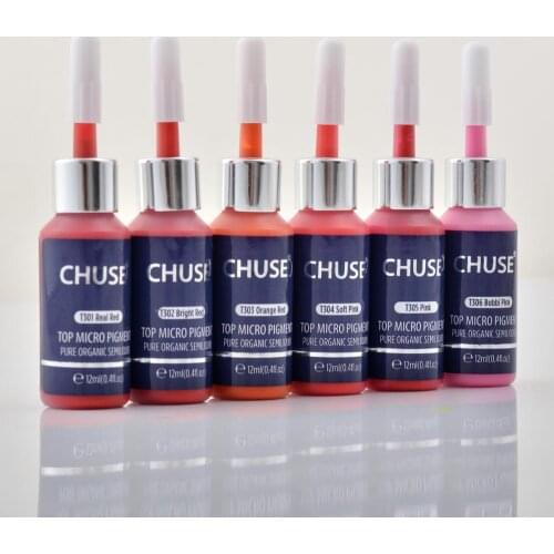 CHUSE Lips Microblading Micro Pigment Permanent Makeup Tattoo Ink Cosmetic Color Passed SGS,DermaTest 6 bottles/Lot T3 TATTOOING