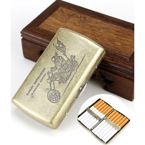 Classic Metal Cigarette Case Motorcycle Rider 12pcs Regular Cigarette Box Creative Motorbike Rider Cigarette Pouches