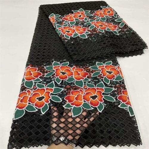 SJ Lace Guipure Cord Lace High Quality African Lace Fabric With Stones Nigerian Water Soluble Laces For Wedding Dress dp5-32