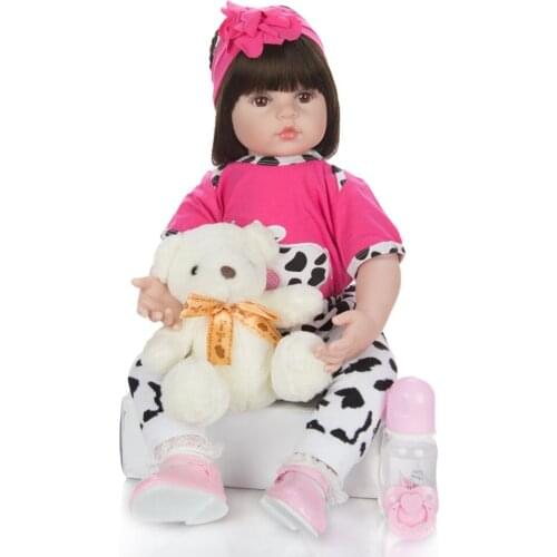 Bebe reborn Doll 60 cm Silicone Soft Stuffed toddler baby reborn Boneca Menina toddler Lifelike House Play Toy Kid Gift
