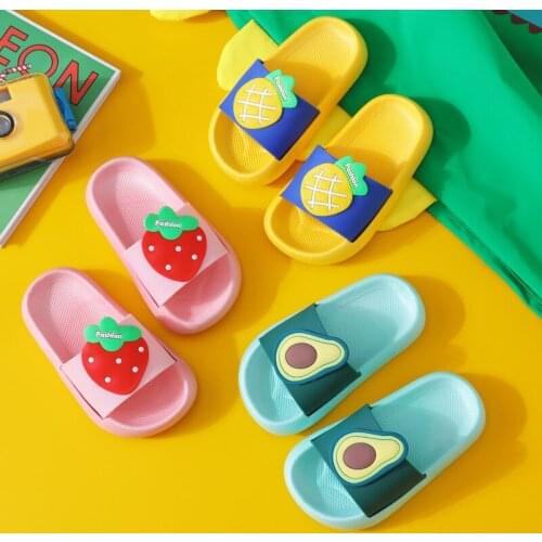 2021 Summer Children Girls Fruit Indoor Home Wear Slippers Boys Kids Casual Non-Slip Beach Shoes