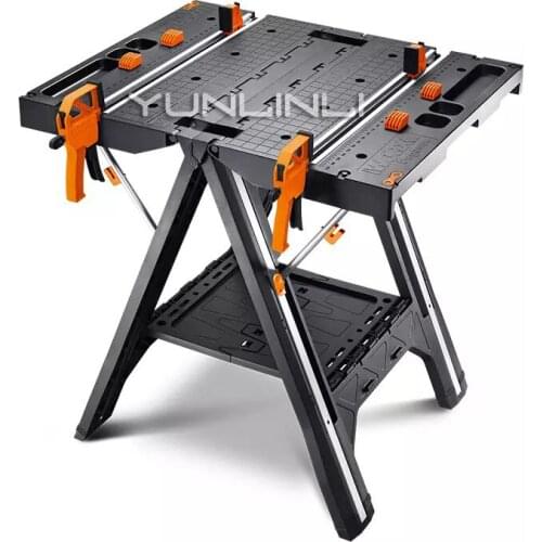 Multifunction Work Tool Table Mobile Portable Quick Clamp Fixed Nail Woodworking Saw Table Folding Decoration Tool WX051