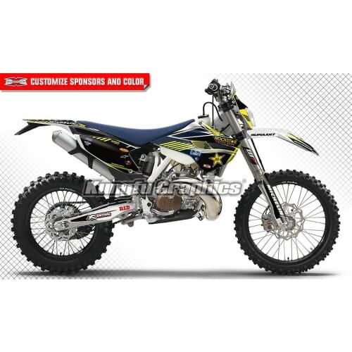 KUNGFU GRAPHICS Custom Decals Vinyl Stickers Kit Black Decor for Husqvarna TE FE TC FC 125 250 300 350 450 501 2014 2015 2016