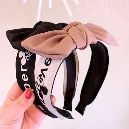 Disney spring new retro headband cartoon Mickey Mouse wide-brimmed plain bow hairpin wild headband doll accessories