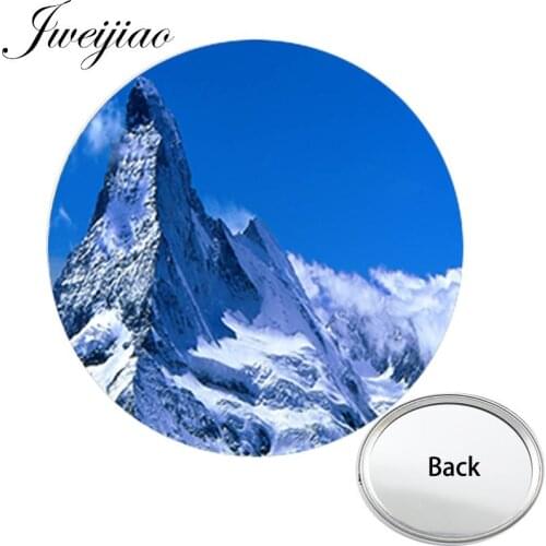 Youhaken The Alps Photo Anniversary One Side Flat Pocket Mirror Compact Portable Makeup Vanity Hand Travel Purse Mirror