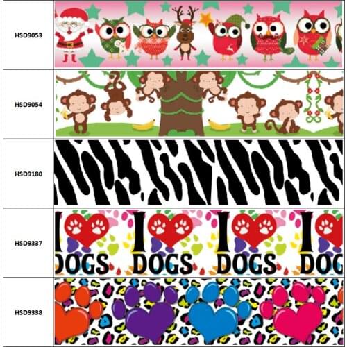 Craft 22MM 25MM 38MM 50MM 75mm Animal Series Lion Printed Grosgrain/Satin Ribbon for DIY Sewing Hairbow Accessories Decoration