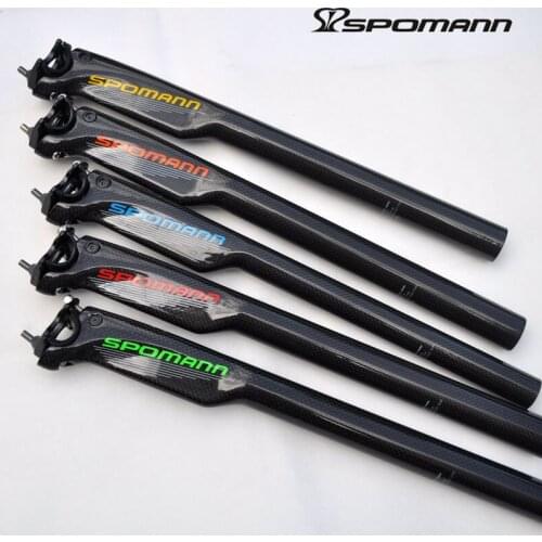 Spomann Carbon fibre mountain bike seatpost carbon road bicycle seat post 27.2mm/30.8mm/31.6mm MTB parts 5mm offset 3K finish