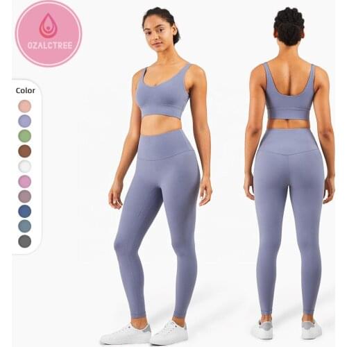 OzalCtree Sport suit Yoga Leggings And Sports Bra High Waist Outdoor Fitness Gym Yoga Set