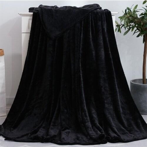 Super Soft Pure Color Coral Fleece Blanket Flannel for Sofa Blankets Yoga Office Car employ Fall Winter Cozy Season Bedding