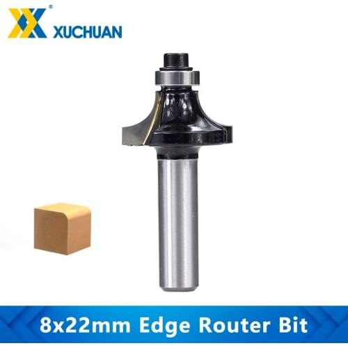 Angle-Round Over Router Bit Tungsten Carbide End Mill Wood Router Bits 8mm Shank Bearing Guide Woodworking Edging Router Bit