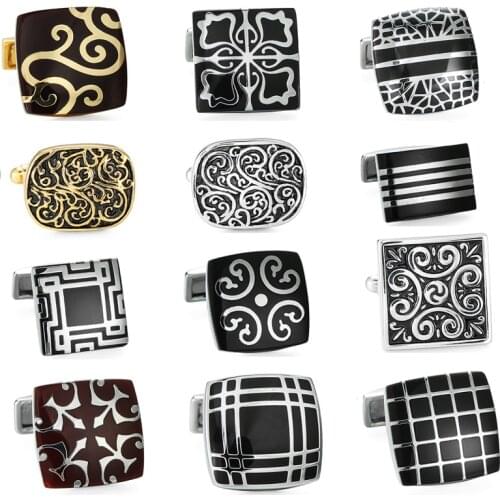 KC High quality mens shirt cuff button new fashion classic clover retro style cufflinks, French shirt brand jewelry buttons