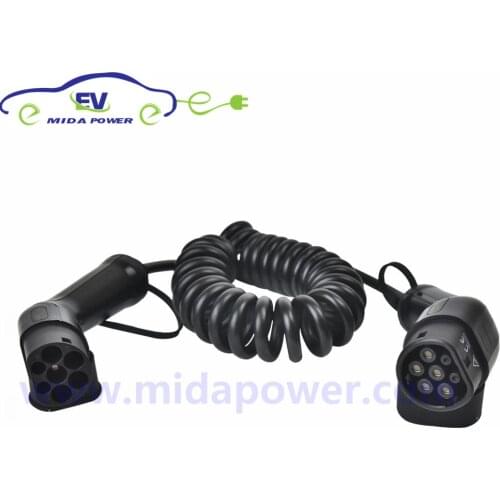 DUOSIDA EV Charger Type 2 5Meter 32Amp EVSE IEC 62196-2 Type 2 Mennekes Type 2 to Type 2 EV Charging Cable Electric Car Charger
