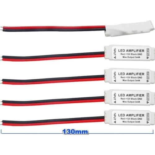 100PCS/Lot 4PIN Connect DC12V 3X4A 12A MINI RGB Amplifier Repeater Ccontrollers 72W for 5050 2835 5730 Strip Light