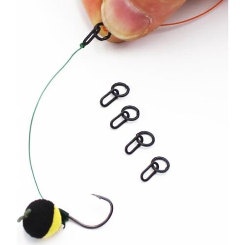 20Pcs Carp Fishing Accessories Metal Rig Rings Micro Double Ring Carp Hook Connector Ring for Hair Chod Rig Carp Fishing Tackle