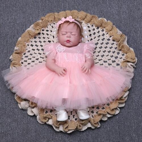23" Full Silicone Reborn Girl Baby Doll Toy Lifelike modeling infant dolls sleeping play house toys bonecas pink cute princess