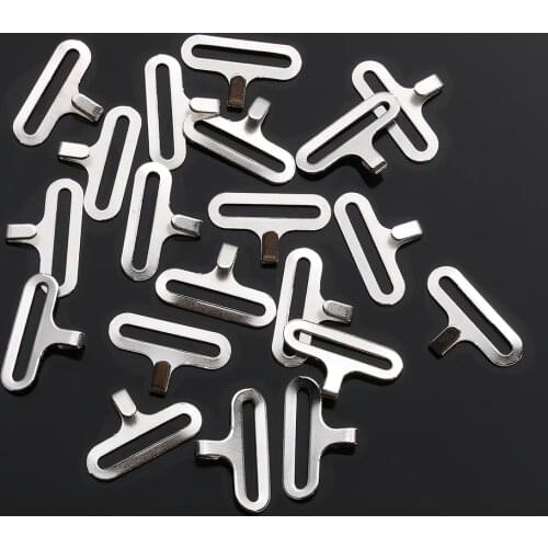 30pcs 20mm Bow Tie Necktie Hook Bow Tie Cravat Clips Fasteners to Make Adjustable Straps on Bow Tie Shoulder Strap Buckle