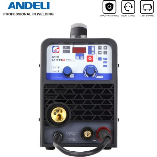 ANDELI Smart Single Phase Portable Synergic Welder Pulse MIG-270P Outdoor Aluminium MIG Welding Machine