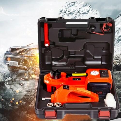 E-HEELP 3 in 1 Electric Hydraulic Car Jack 5T 12V Car Jacks with Impact Wrench &Tire Inflator Built-in LED light Newest Blue