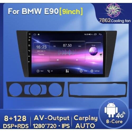 MEKEDE 9” Android 11 6+128G Car Multimedia Android radio Player For BMW 3 Series E90 E91 318i 320i 2005-2013 1280*720 IPS DSP