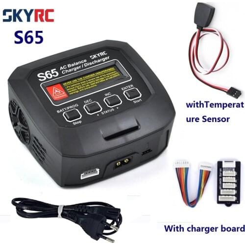 SKYRC S65 65W 6A AC Balance Charger /Discharger w/Sensor Charger Board for 2-4S Lipo Life LiHV Battery/6S-8S LiMH LiCD Battery