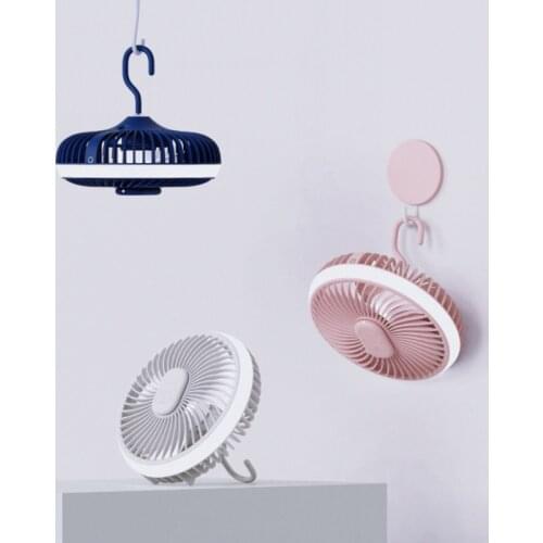 Silent USB Rechargeable Ceiling Fan With Remote Control And Lamp 4000mAh 3-speed Hanging Fan For Camping