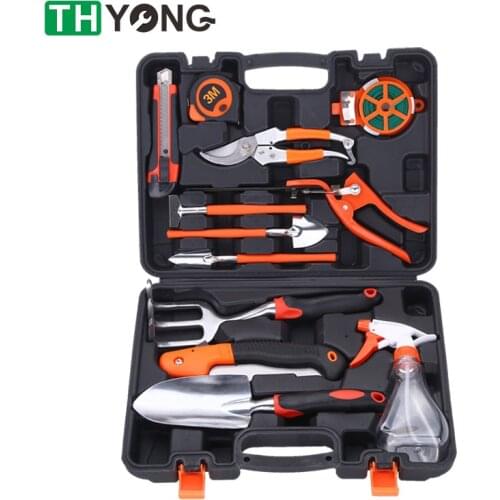 Household 12PC Combo Garden Kits Aluminum Alloy Shovel Pruning Tools Branch Cutter Rake Planting Toolbox Combination