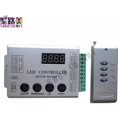 DC5V-24V 4Keys RF Remote RGB LED Controller HC008 Magic Dream Color RF 133 effect modes DC12V WS2811 1903 For LED Strip Lighting