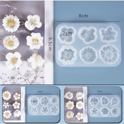 DIY Flower Resin Crystal Epoxy Mold Small Flowers Decorations Casting Crafts Jewelry Making Tools Flower Shape Silicone Mould