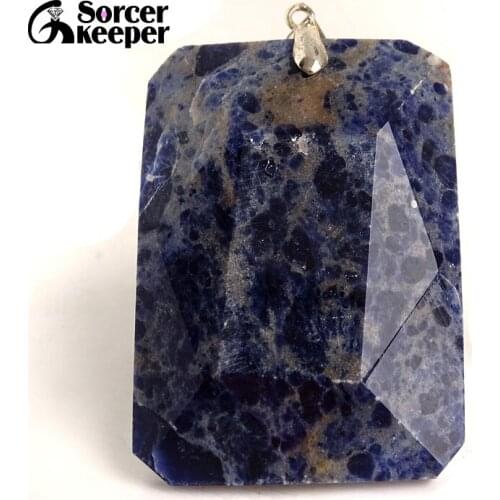 Women & Men Fashion Jewelry Pendants Necklaces With Chain Wholesale Blue Sodalite Beads Quartz Stone Colares Femininos RS845