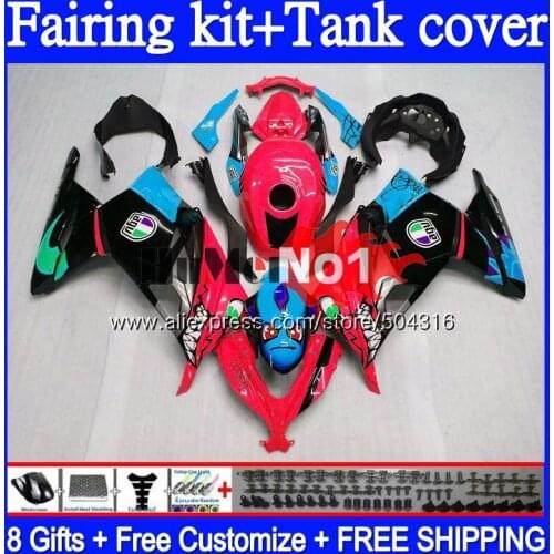 Injection For KAWASAKI ZX-3R EX ZX 300R 2013 2014 2015 2016 2017 Shark red 95MC.48 ZX300R EX300 R ZX3R 13 14 15 16 17 Fairing