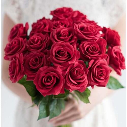 1Pcs Simulation Rose Bouquet Decoration Flowers Living Room Dining Table Home Decoration Fake Flowers Rose Valentines Day