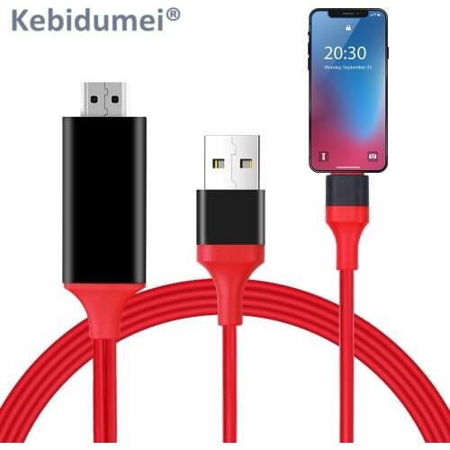 Kebidu 1.8M Cable For Lightning Micro USB to HDMI-compatible Adapter Converter Cable AV HD TV for iPhone iPad for MHL Android
