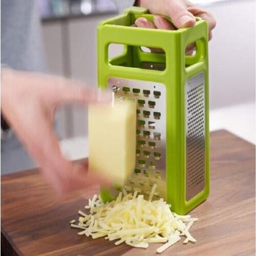 4 in 1 Kitchen Stainless Fold Box Grater Device Cheese Lemon Grater Fold Flat Grater For Easy Storage