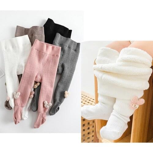 Girls Leggings Kids Stockings 2020 Winter Warm Thicken Pantyhose Cotton High Elastic Childrens Pants Baby Overalls