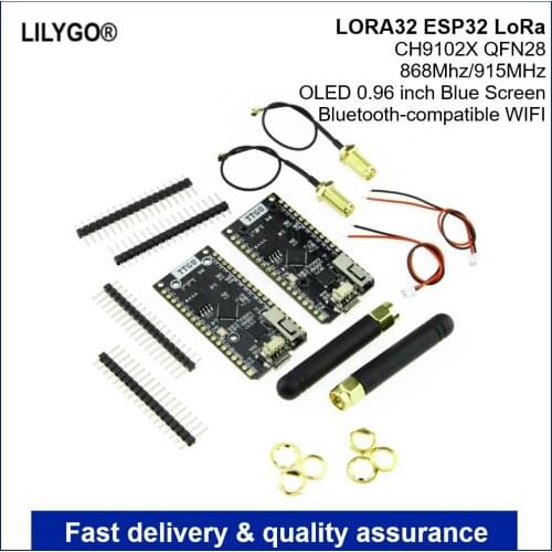 LILYGO® TTGO LORA32 ESP32 LoRa Bluetooth-compatible WIFI OLED 0.96 Inch Blue Screen 868/ 915Mhz Development Kit With Antenna