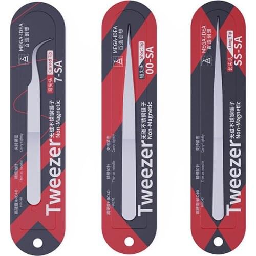 MEGA-IDEA Non Magnetic Stainless Steel flying wire Tweezers for Phone Repair