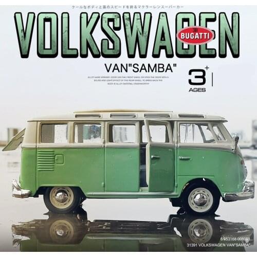 1/24 Volkswagens T1 Alloy BUS Model Diecast Simulation Metal Toy Vehicles Car BUS Model Collection Sound Light Children Toy Gift