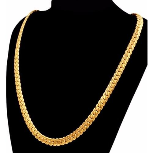 Fashion Luxury Men/Women Gold/Silver Plated Necklace 5mm Exquisite Sideways Chain Jewelry Party Gifts Accessories 20inch #250447