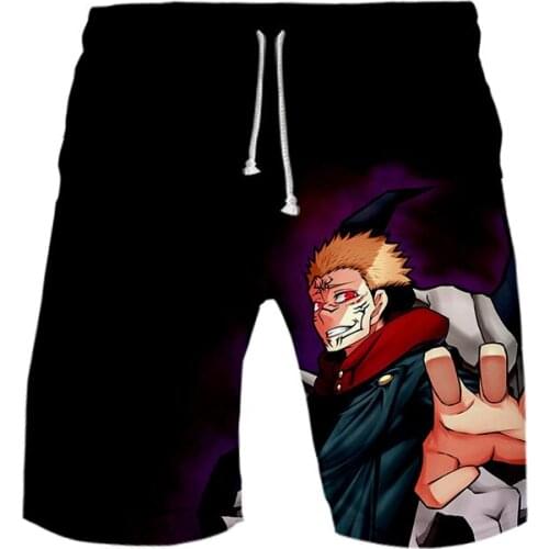 2021 Jujutsu Kaisen Funny 3D Print Shorts Factory Direct Japanese anime harajuku Mens Beach Shorts Pants Fitness Quick-drying