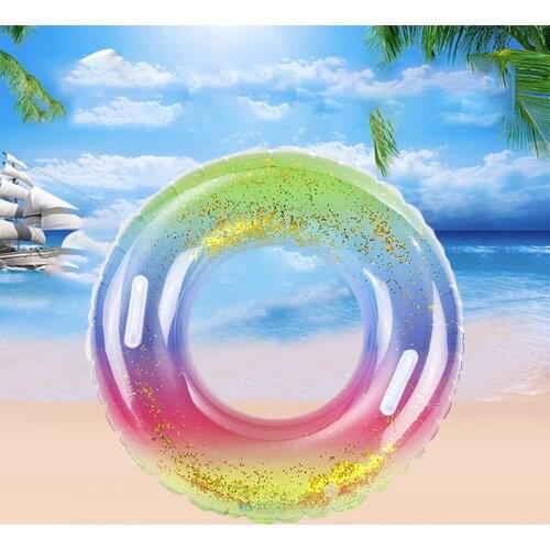 Inflatable Glitter Swim Floats Adults Swimming Swim Ring Party Toy Supplies