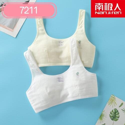 NANJIREN 2pcs Children Hipster Girl Bra 9-18 Years Student Breast Care Cotton Bra Teenage Girl Underwear Summer Vest For Girls