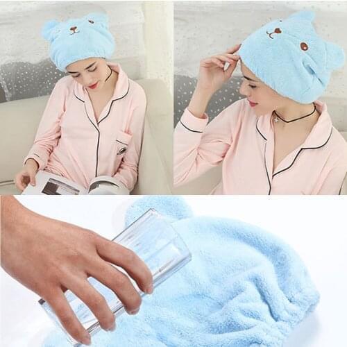 New Microfiber Hair Turban Shower Cap Quickly Dry Hair Shower Hat Wrapped Towel Bathing Cap Bathroom Accessories