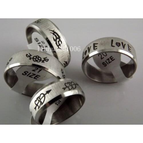 WHOLESALE 36 pcs Carve band design mix Stainless steel RINGS jewelry lots
