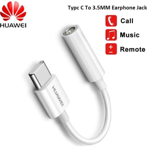 Original HUAWEI USB Type C to 3.5mm Earphone Jack AUX Audio Cable For P30 P40 Mate 20 30 40 Pro Nova 5 6 7 Pro Honor 30 V30 Pro