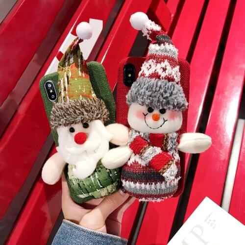 Kacool Christmas PC Plastic Case For iPhone 6S 7 8 Plus Cases Santa Claus Snowman Cover For iPhoneX/XS/XR/XS MAX Case Woolen Cap