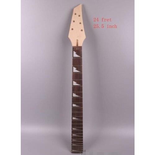 Electric guitar neck replacement 24 fret 25.5" Truss Rod Rose Fretboard new
